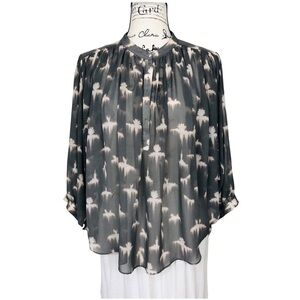 Rebecca Taylor Chiffon Sheer Blouse